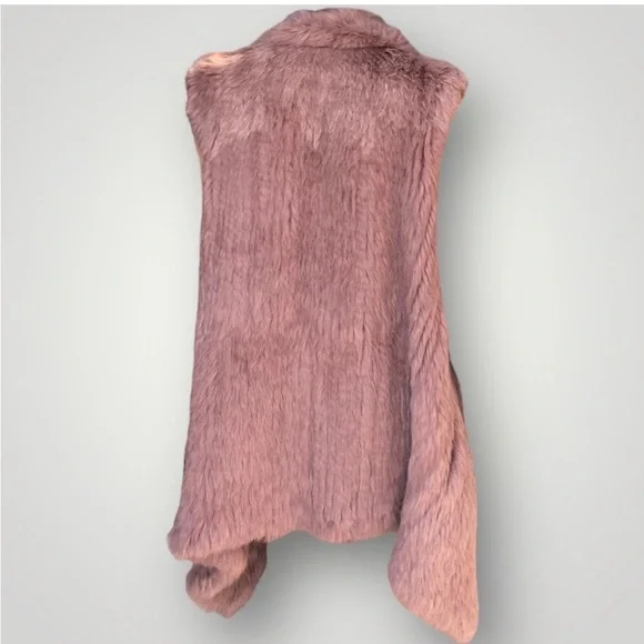 Love Token Mauve Angora Fur Vest Jacket - Picture 7 of 12